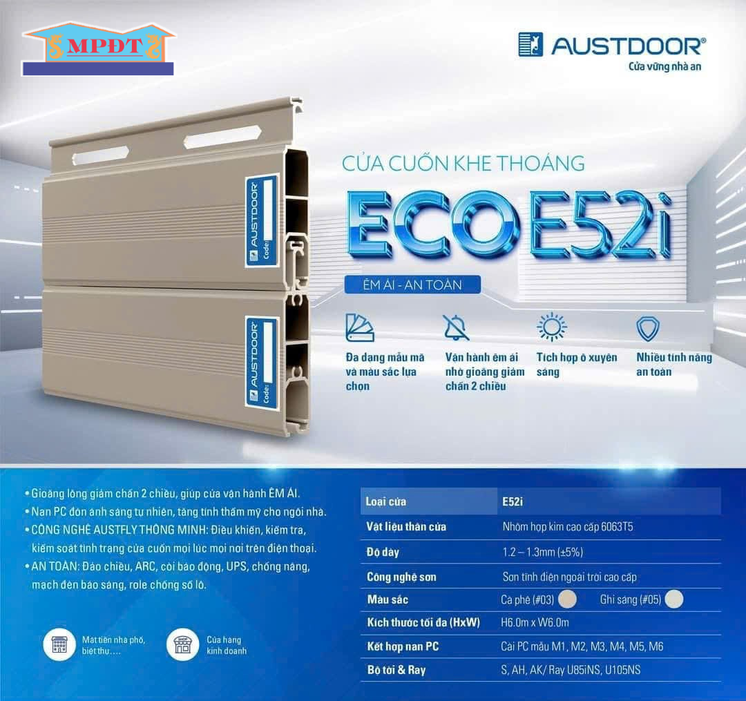 Cửa Cuốn Austdoor khe thoáng ECO E52i
