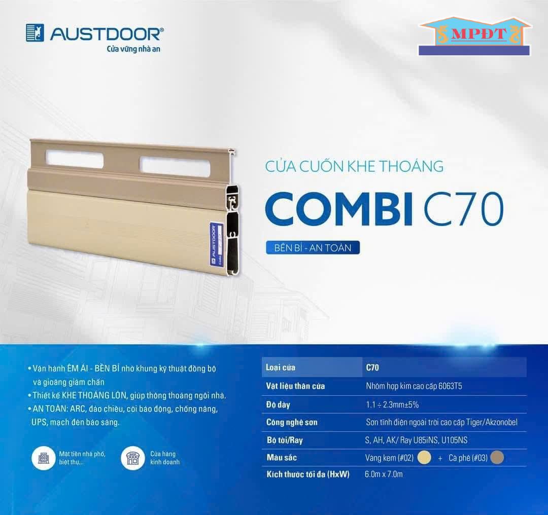 Cửa Cuốn Austdoor khe thoáng Combi C70
