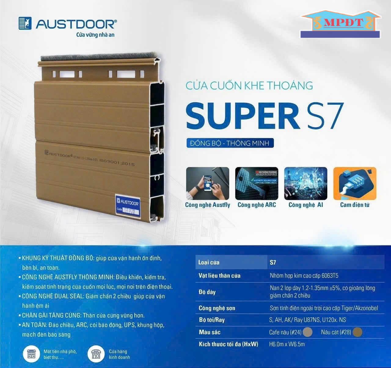 Cửa Cuốn Austdoor khe thoáng SUPER S7