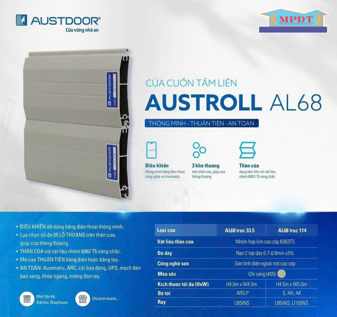 Cửa cuốn tấm liền AUSTROLL AL68