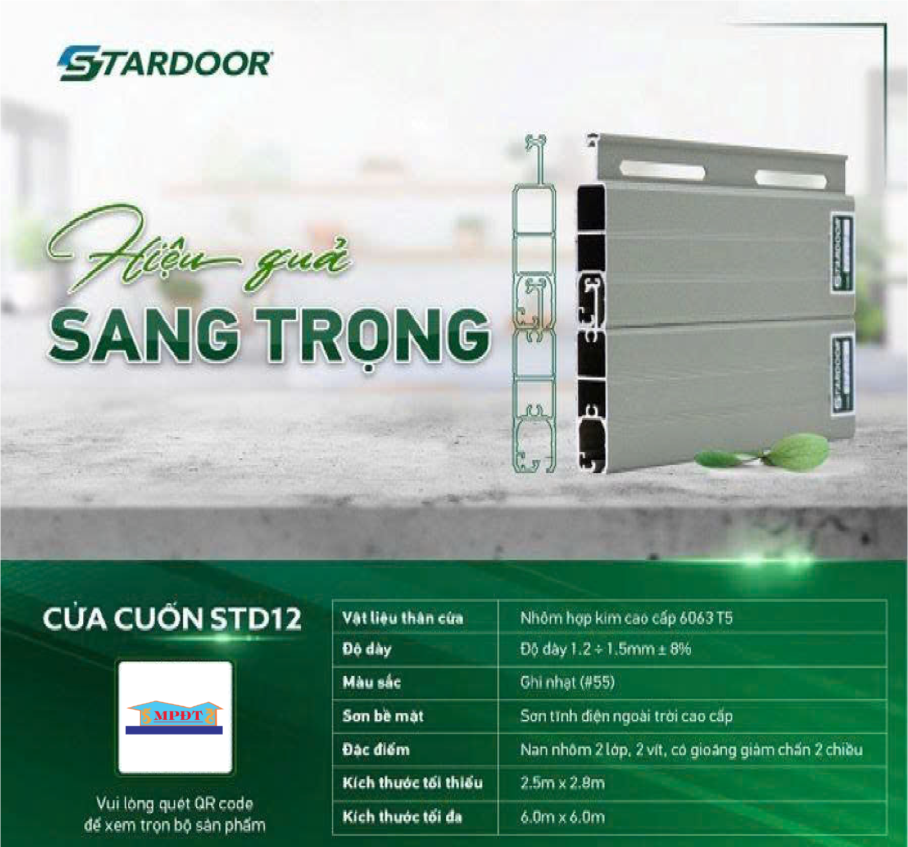 CỬA CUỐN STARDOOR STD12