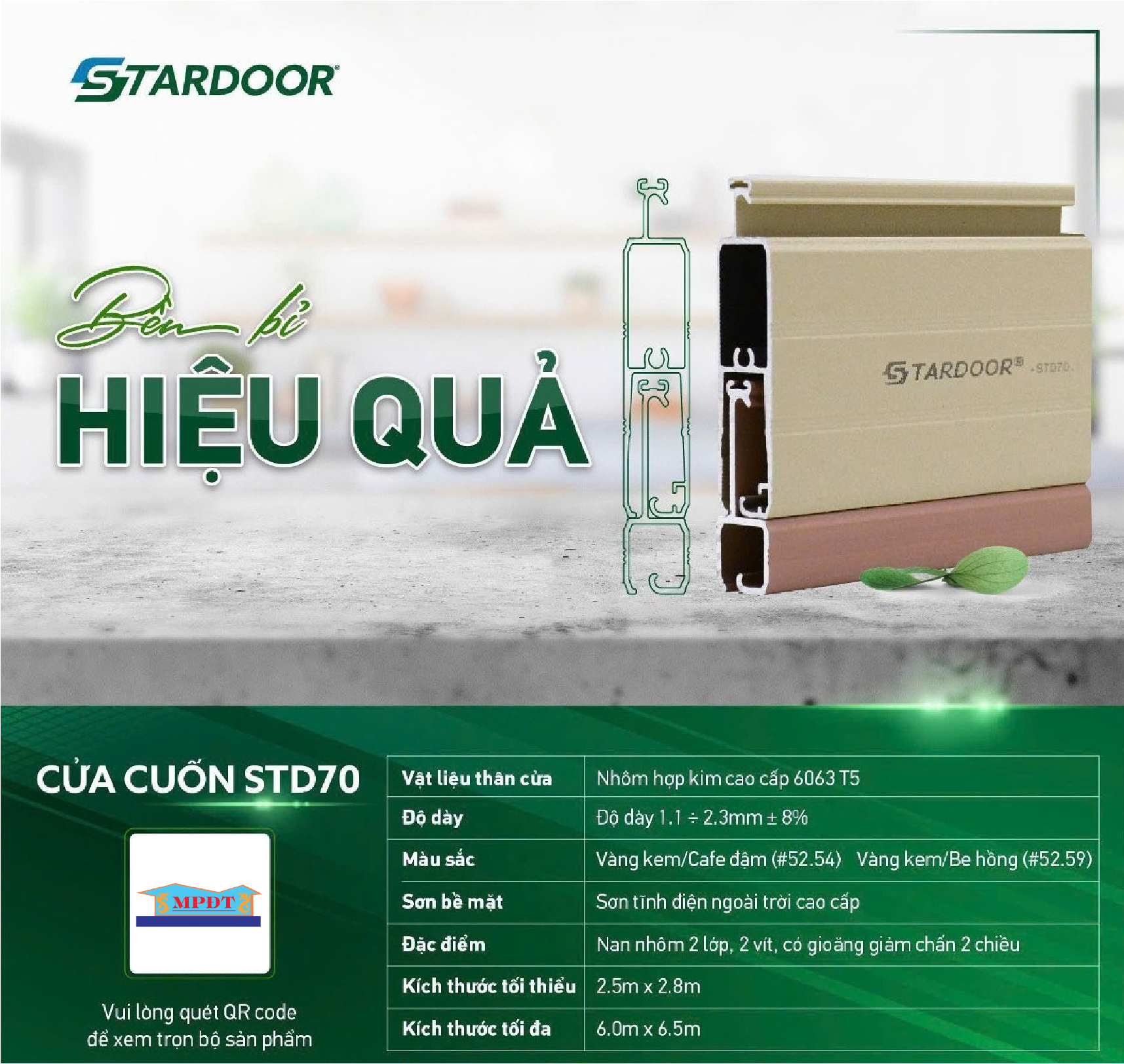 CỬA CUỐN STARDOOR STD70