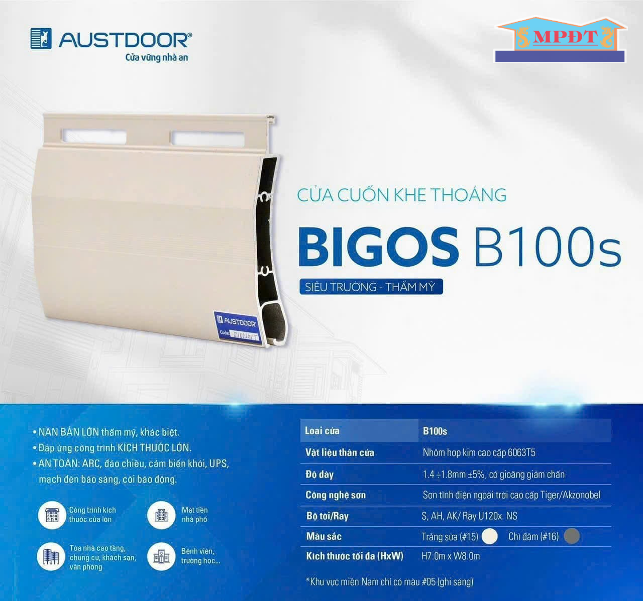 Cửa Cuốn Austdoor khe thoáng BIGOS B100S