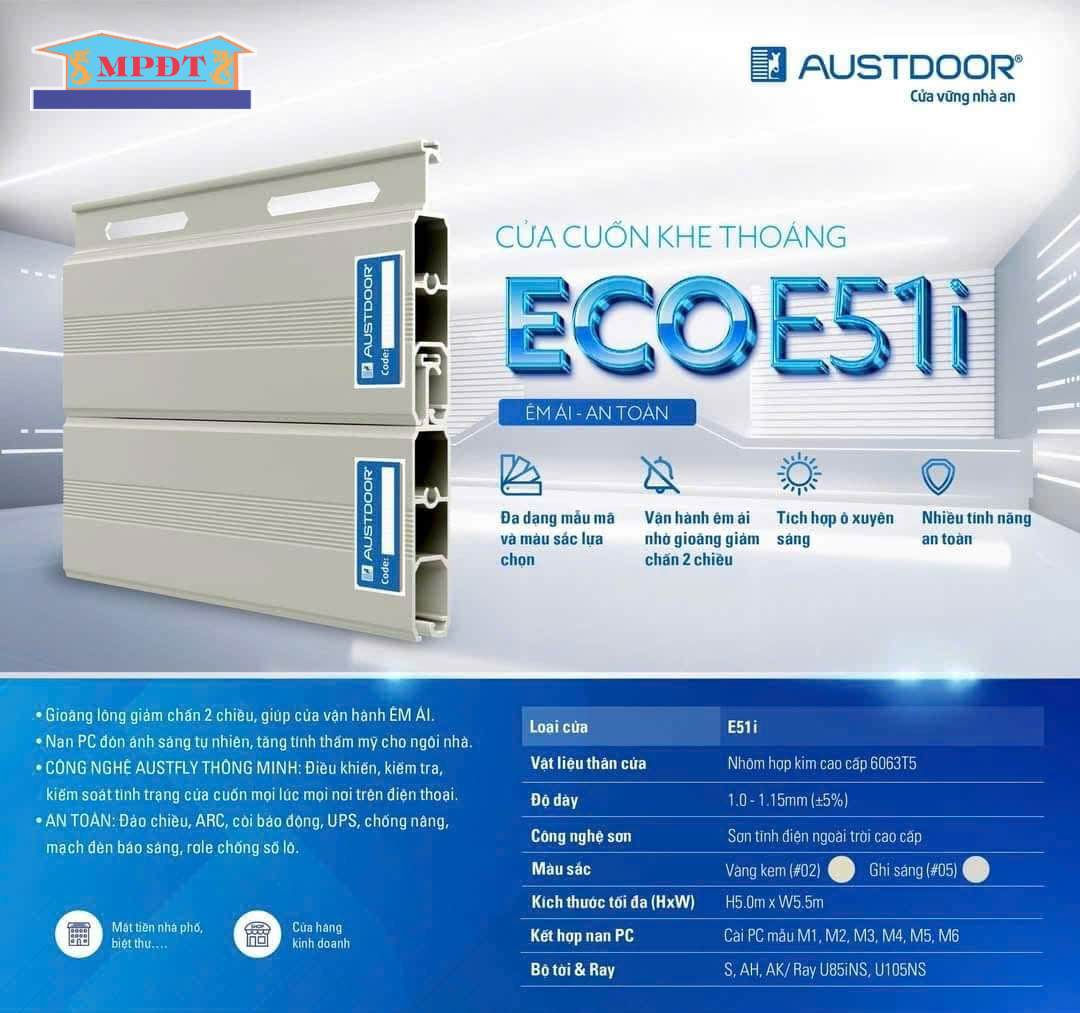 Cửa Cuốn Austdoor khe thoáng ECO E51i