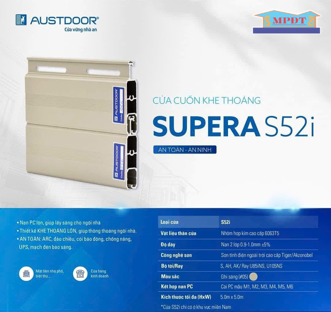 Cửa Cuốn Austdoor khe thoáng SUPERA S52i