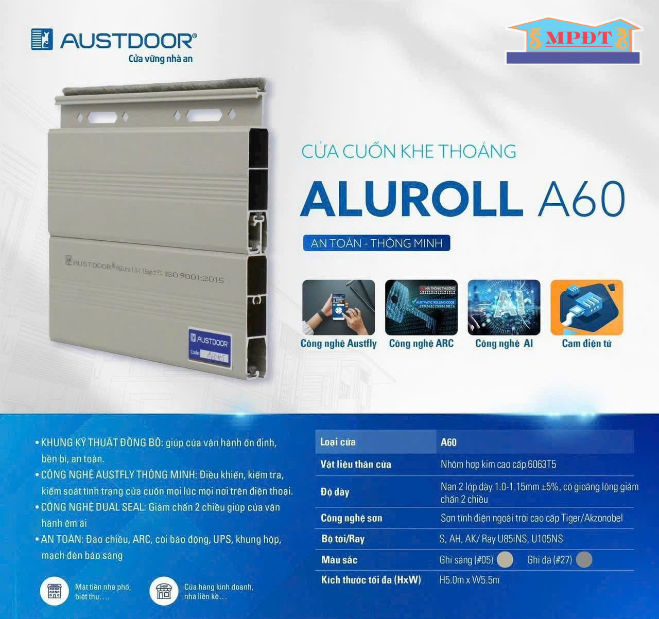 Cửa Cuốn Austdoor khe thoáng ALUROLL A60