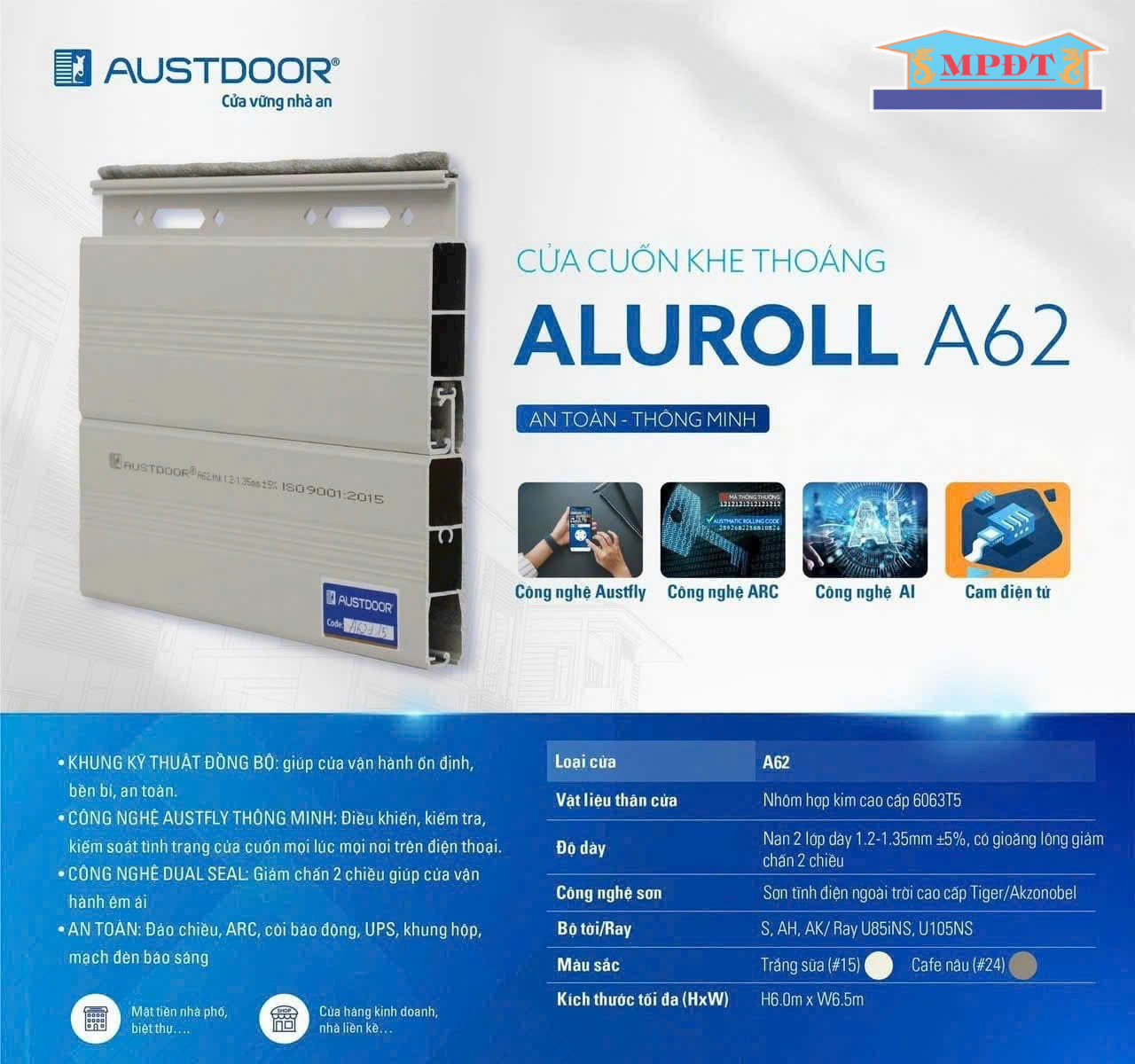Cửa Cuốn Austdoor khe thoáng ALUROLL A62