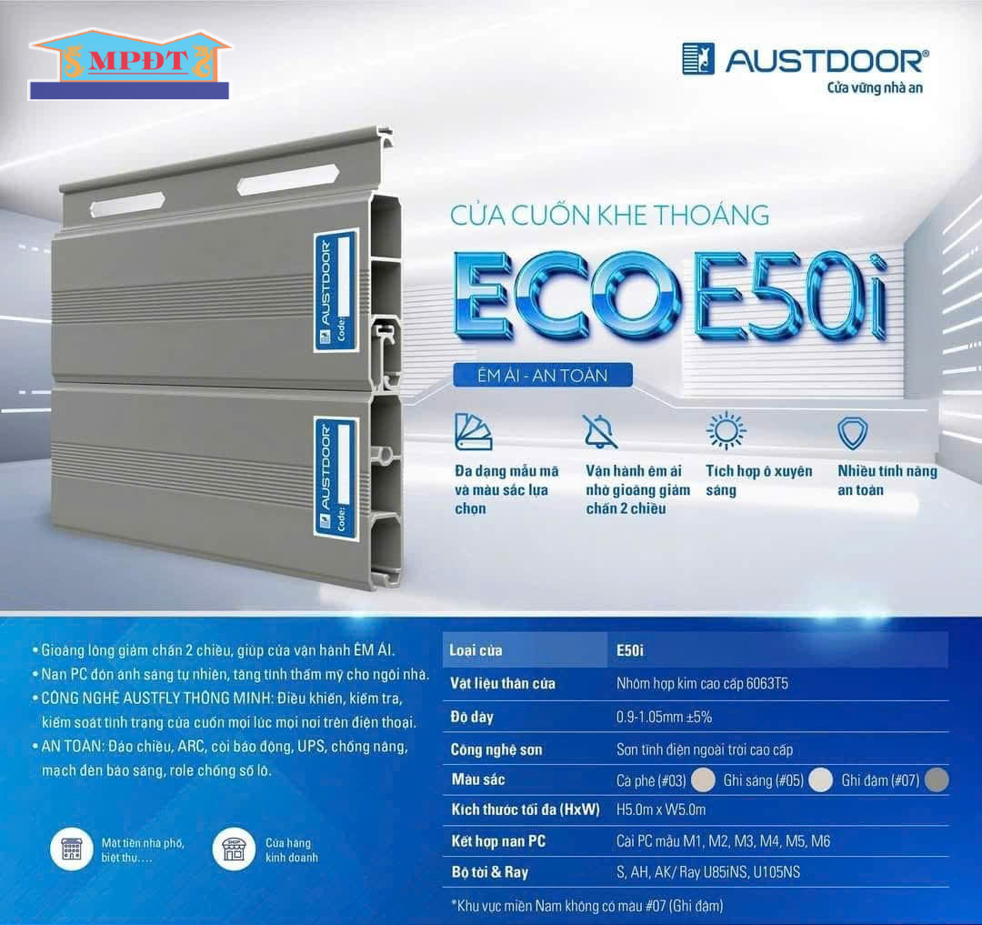 Cửa Cuốn Austdoor khe thoáng ECO E50i