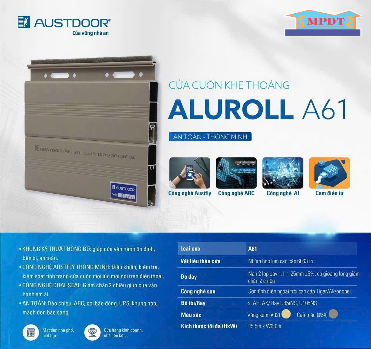 Cửa Cuốn Austdoor khe thoáng ALUROLL A61