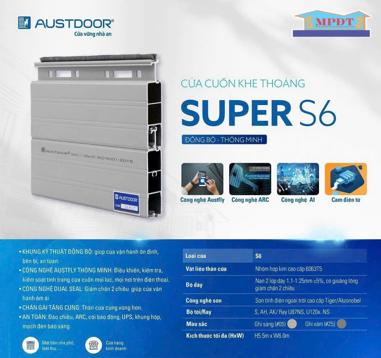 Cửa Cuốn Austdoor khe thoáng SUPER S6
