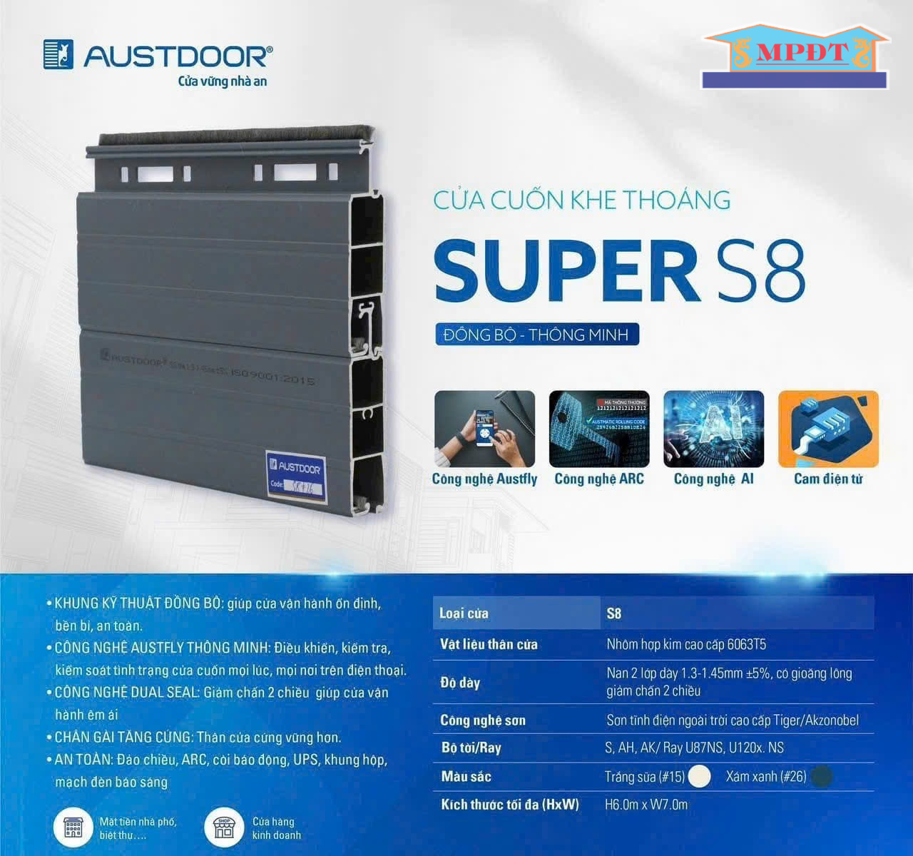 Cửa Cuốn Austdoor khe thoáng SUPER S8